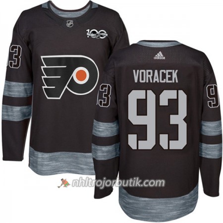 Män Ishockey Philadelphia Flyers Tröja Jakub Voracek 93 1917-2017 100th Anniversary Adidas Svart Authentic